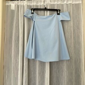 Beautiful Light Blue Off-the-Shoulder Forever 21 Blouse